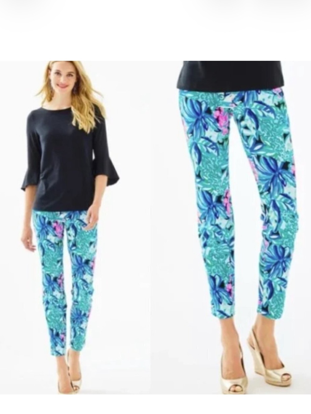 Lilly Pulitzer Kelly Skinny Ankle Pant Maldives Green Hype It Up 00 NWT
